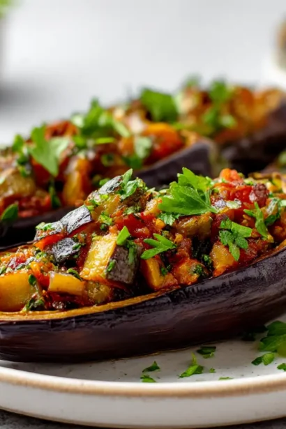 Aubergines farcies en Airfryer, savoureuses et légères