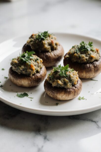 Champignons farcis au airfryer, savoureux et faciles à préparer