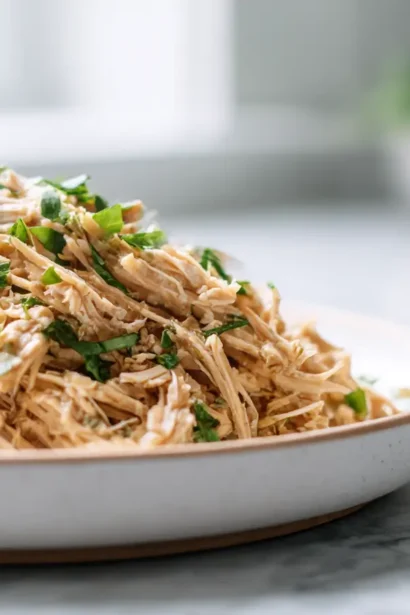 Poulet effiloché au Airfryer, savoureux et moelleux.