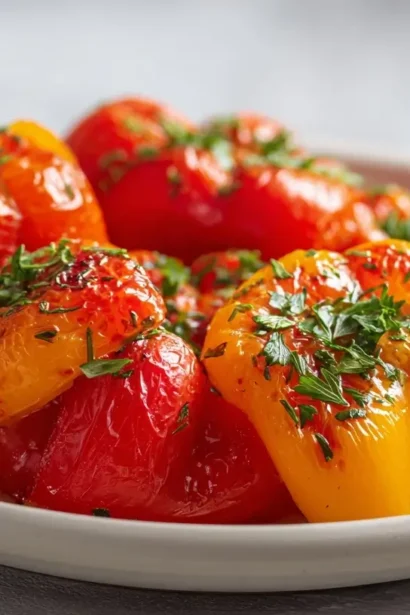 Poivrons colorés cuits à l'Airfryer, savoureux et moelleux