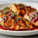 Suprêmes de volaille au vinaigre de framboises cuits en Airfryer, savoureux et juteux