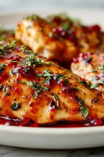 Suprêmes de volaille au vinaigre de framboises cuits en Airfryer, savoureux et juteux