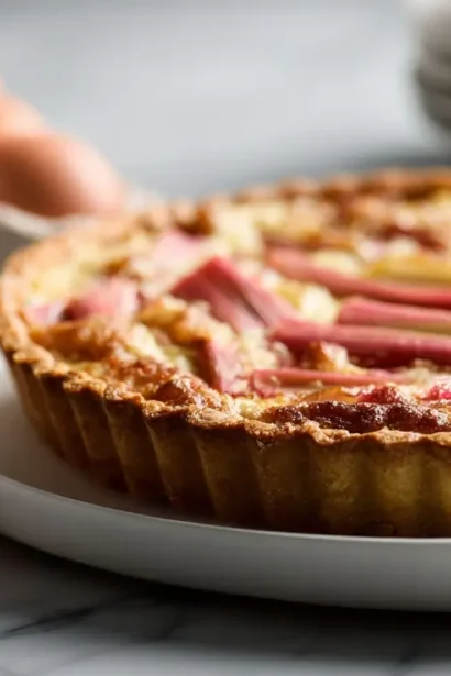 Tarte à la rhubarbe au Airfryer, délicieuse et croustillante