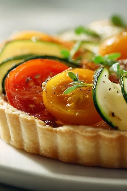 Tarte fine aux légumes en Airfryer, croustillante et colorée