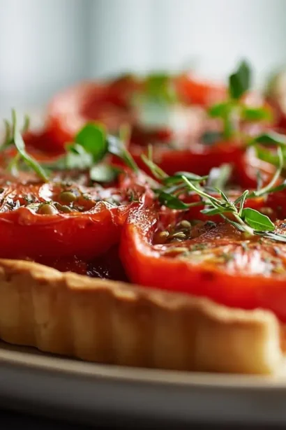Tarte fine tomate moutarde au Airfryer, croustillante à souhait